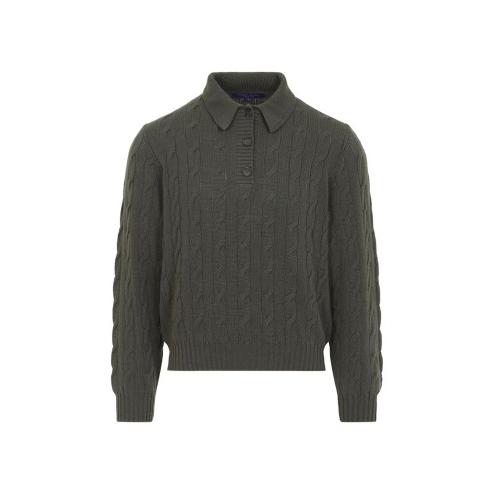 Ralph Laurent Collection Cable-Knit Polo Sweater Women
